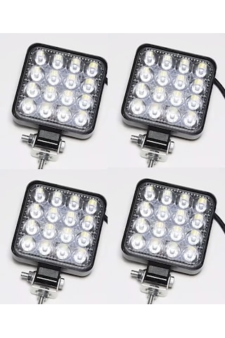 4 Adet Kare Çalışma Lambası Kalın Kasa 28mm 8-110 Volt 6500k