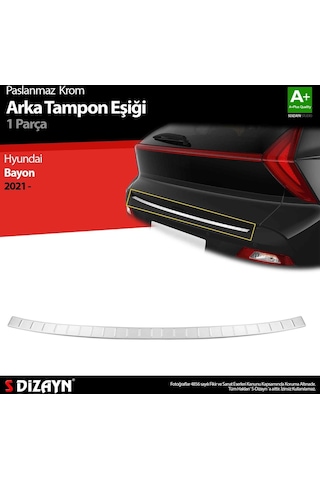 S-Dizayn  Hyundai Bayon Krom Arka Tampon Eşiği 2021 Üzeri