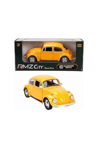 1:32 Rmz City Alman Klasikleri Serisi Die Cast Çek Bırak Model Araba - Turuncu Volkswagen Beetle Sar