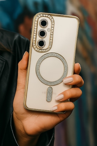 Samsung Galaxy A17 Uyumlu Parlak Taşlı Işıldayan Tasarım Kamera Korumalı Magsafe Kılıf Samsung Galaxy A17 Uyumlu Parlak Taşlı Işıldayan Tasarım Kamera Korumalı Magsafe Kılıf