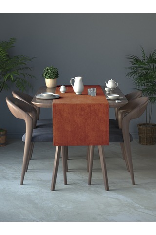 Kadife Dokulu Tarçın Rengi Daily Series Runner 40 X 140 Tarçın