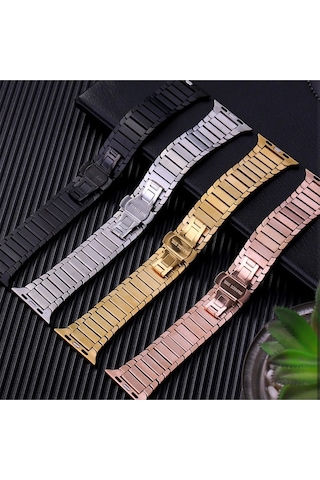 Newface - 25 - Apple Watch Uyumlu 38mm Kr413 Fine Steel Kordon - Csmo-tex - - Siyah