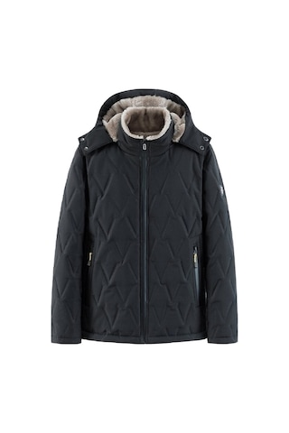 Xinxin Büyük Beden Kışlık Kadife Kalın Pamuklu Kaban-siyah Siyah