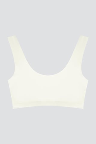 Krem Dikişsiz Lazer Kesim Sütyen Pedli Kadın Hayalet Sütyen Dalga Detaylı Krem