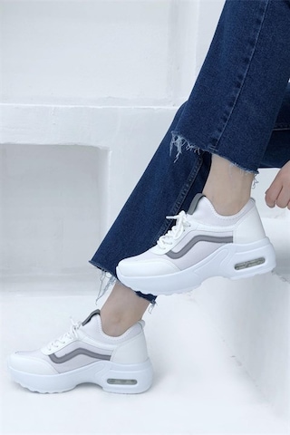 Konfores 1657 Anatomik Air Tabanlı Bayan Sneakers Ayakkabı Beyaz