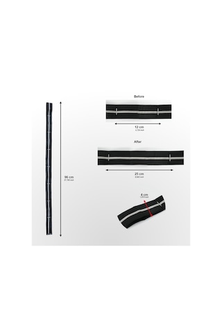 Rebuwo Sekiz Kademeli Pilates Bandı Direnç Bandı Yoga Lastiği Esneme Kayışı Siyah Siyah