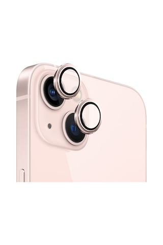 Safeus Safir Temperli Kamera Lens Koruyucu Apple Uyumlu iPhone 13 Ve Mini İle Pembe