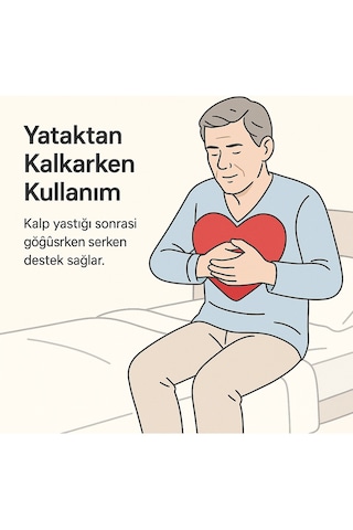 Bozkar Medikal Kalp Yastığı Ameliyat Sonrası Göğüs Desteği Rahatlama Ve Azaltıcı Yastık Kırmızı