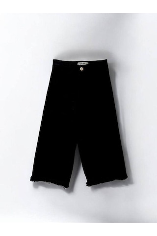 Zekids Kız Çocuk Yüksek Bel Bol Paça Mom Jean-14475 Siyah