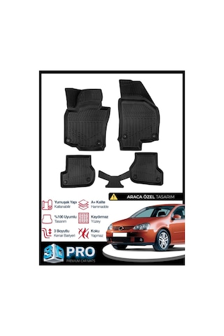 Vw Golf 5 3d Havuzlu Paspas 2004 2005 2006 2007 2008 Model Kokusuz
