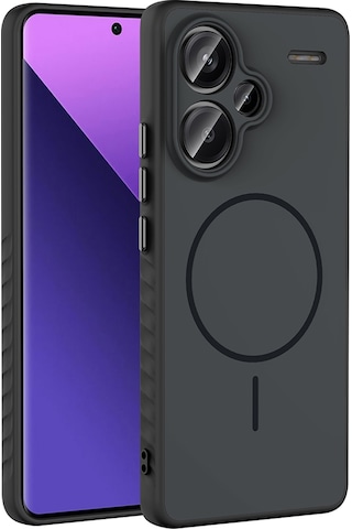 Redmi Note 13 Pro Plus 5g Kılıf M-safe Şarj Özellikli Zore Tea Kapak - Siyah Siyah