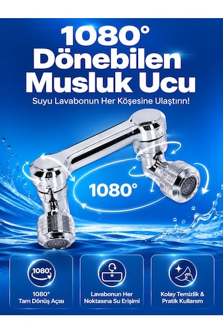 Döndürülebilir Musluk Mutfak Banyo Musluk Ucu Başlığı 4 Filtreli - Lisinya Çok Renkli