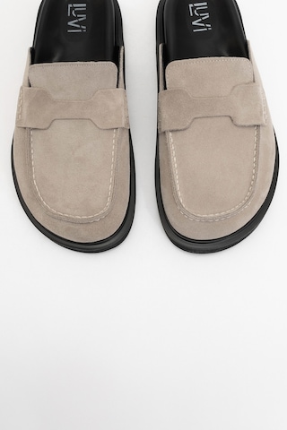 Luvishoes Laven Bej Süet Hakiki Deri Kadın Terlik Bej