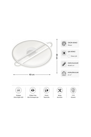 AvizeGO Alora Led Plafonyer Avize Beyaz Işık