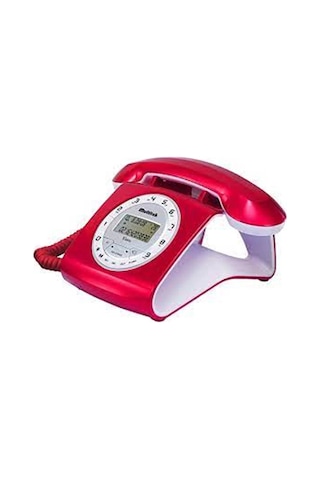 Multitek Retro Özel Tasarımlı Kablolu Siyah-kırmızı-gri-turuncu-beyaz Masa Üstü Telefon