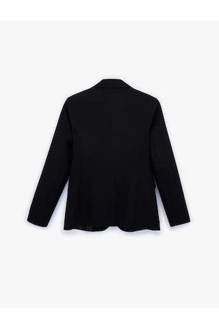 Koton Geniş Yaka Uzun Kollu Slim Fit Düğmeli Cep Detaylı Blazer Ceket Siyah 6sak50007uw Siyah