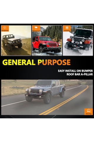 Teltree 100w 10 Ledli 10000lm 6000k Işık, Ip67 Su Geçirmez, Uçak Alüminyum, 9-30v Geniş Voltaj, Spor+omni Tipi Çalışma Lambası