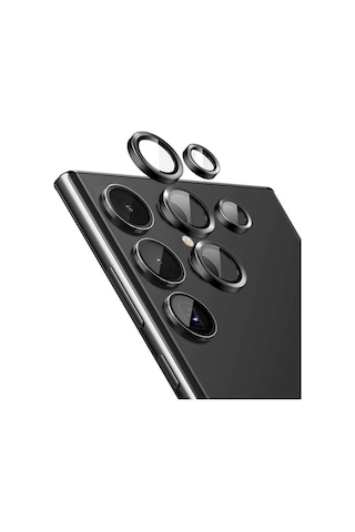 Samsung Galaxy S23 Ultra Uyumlu Kamera Koruyucu Black