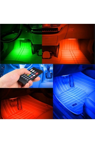 Kumandalı Ayakaltı Led Rgb Müziğe Duyarlı Iç Aydinlatma 12 Ledli (315220602)