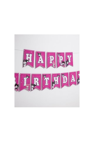 Kuromi Happy Birthday Banner Flama 17x170 Cm Asmalı Doğum Günü Parti Süsü Genel