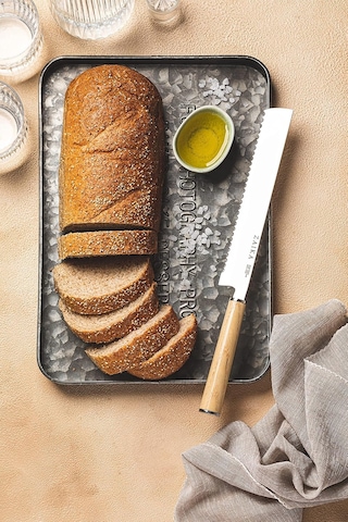 Ekmek Bıçağı Ahşap Saplı Tırtıklı Tasarım 21 Cm Paslanmaz Çelik Genel