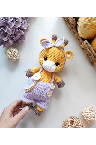 Amigurumi Sevimli Zürafa El Yapımı Oyuncak- Lila Amigurumi Sevimli Zürafa El Yapımı Oyuncak- Lila