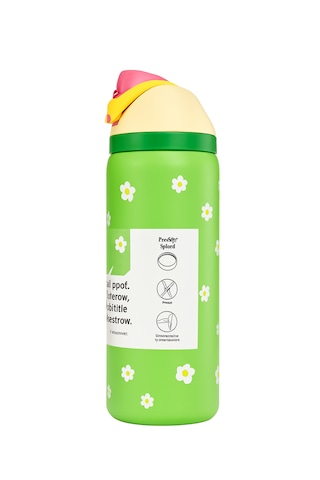 Owala 32 Oz 946 Ml Freesip Desenli Çift Katmanlı Paslanmaz Çelik Termos Kilitli Kapak Açık Yeşil
