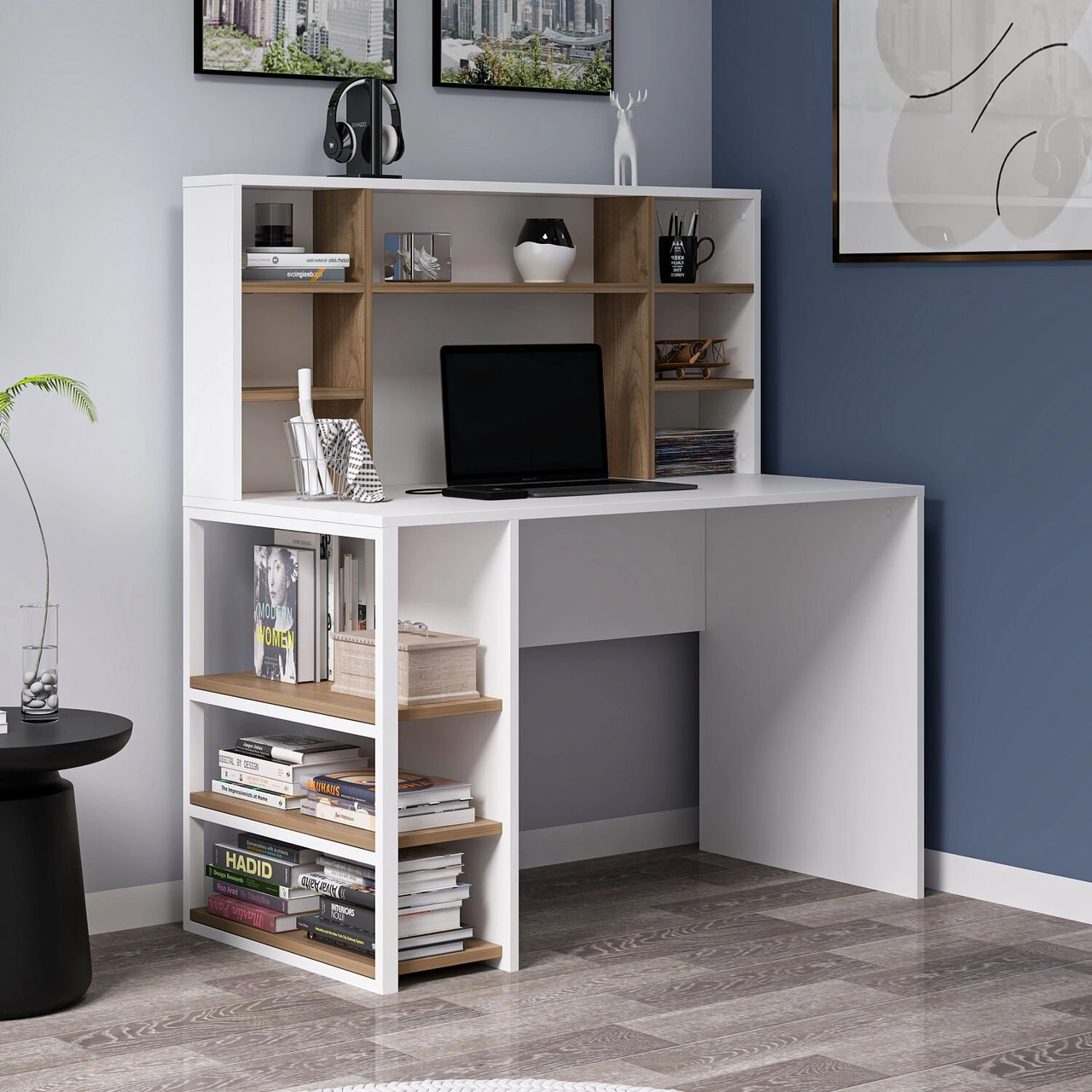 Liora Çalışma Masası - Beyaz/rahle Çok Renkli