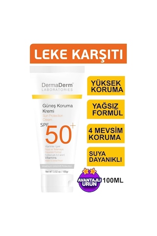 Dermaderm Güneş Koruma Kremi Spf 50+ Faktör 100 Ml - Yüksek Koruma
