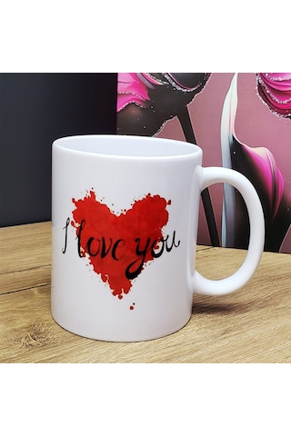 I Love You Tasarımlı Kupa Bardak Çok Renkli