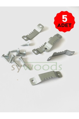 Mini Tırtırlı Timsah Tablo Ve Çerçeve Askısı 5 Adet Askıve Vidaları Tablo Askı Çerçeve Duvara Montaj Gri