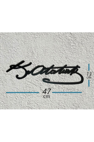 Dekoratif Ahşap Kesim Atatürk İmzası Duvar Ev Ofis Dekoru Süs