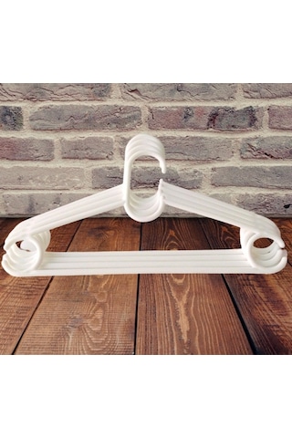Sert Plastik Elbise Askısı 24 Adet Beyaz