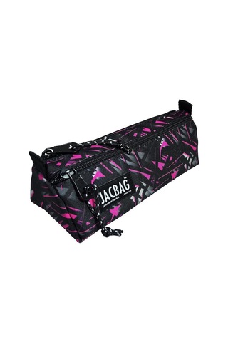 Jacbag Dual Prime İki Bölmeli Üçgen Pembe Geometrik Kadın/kız Çocuk Kalem Çantası Çok Renkli