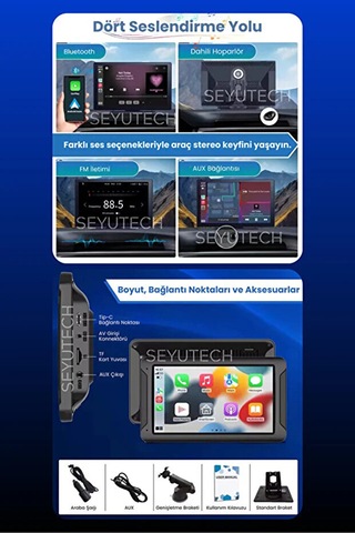 Carplay & Android Auto Uyumlu 9.2" 4k Araç Içi Ekran - Çift Kameralı Yol Kayıt Cihazı X2 9"