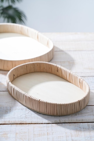 Acar Oval 3 Parça Hasır Tepsi