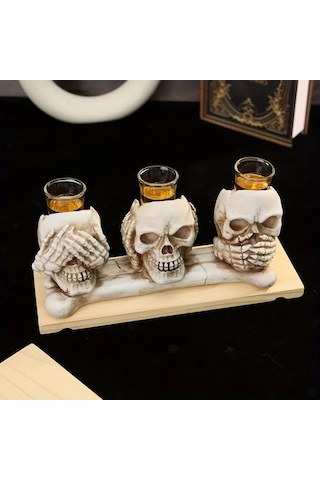 Willowhaven 2024 Yeni Halloween Kafatası Bardağı Dinle Bak Konuş 1.69oz Bpa Free Dayanıklı Parti Bardakları