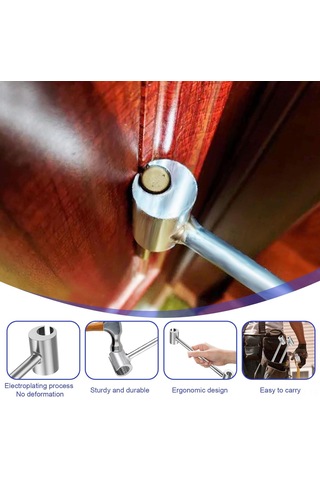 Geeksen 14-19mm Evrensel Çift Uçlu Kapı Menteşi Ayarlama Anahtarı, Dairesel Somun Tamiri Taşlı Araç