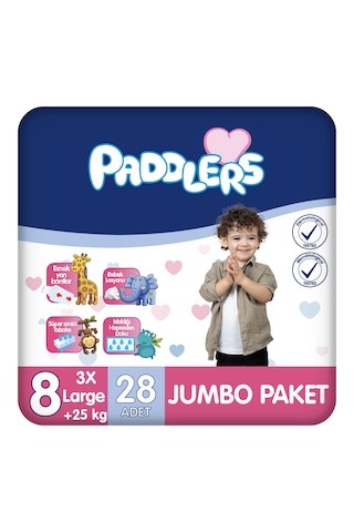 Bebek Bezi 8 Numara XXX-Large (25+Kg) 28 Adet Jumbo Paket - Yüksek Emicilik