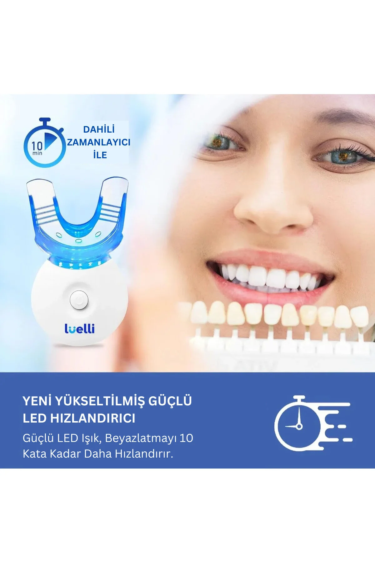 Luelli 35% Karbamid Peroksit Diş Beyazlatma Kiti Uv Led Işık, D