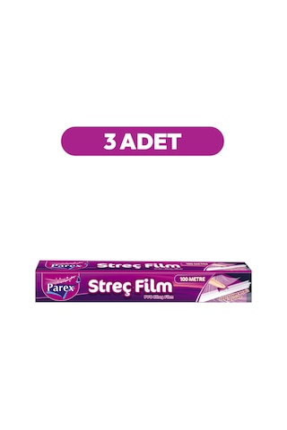 Kesme Bıçaklı 100m Streç Film Üçlü Paket