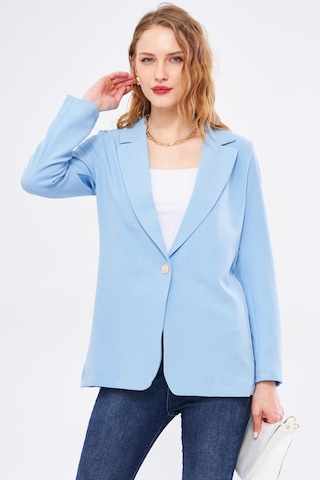 Armonika Kadın Bebe Mavi Tek Düğmeli Blazer Ceket Arm-20k001020