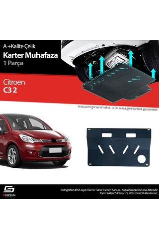 S-dizayn Citroen C3 Çelik Karter Muhafaza 2009-2016 A+ Kalite