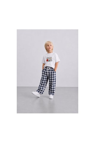 Minimorakids Erkek Çocuk % 100 Pamuk Keten Karışımlı Pantolon + T-shirt Takım Lacivert