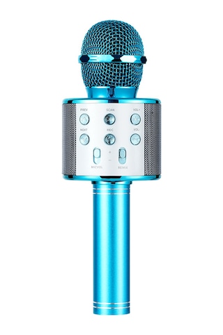 Teltree Mavi Ws858 Bluetooth Mikrofon - Kablosuz Kondansatörlü, Canlı Yayın Ve Telefon İle Karaoke İçin, Ses Değiştirme Özelliği, 10m Alım Mesafesi