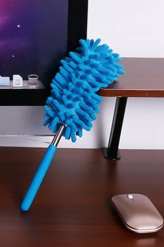 Thentech Mikrofiber Toz Alma Temizlik Sopası Mikrofiber Saçaklı Uzayabilen Sopalı Temizlik Bezi Fırçası