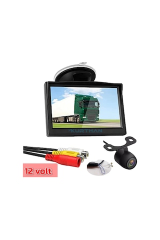 5 İnç Monitör Ve 1 Adet Kelebek Kamera Seti 12 Volt Kayıt Yapmaz