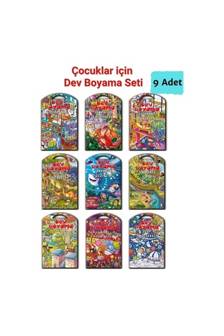 Çocuklar İçin Dev Boyama Setleri - 9 Adet Farklı Temalı Dev Boyama Seti 67.5 X 100 Cm