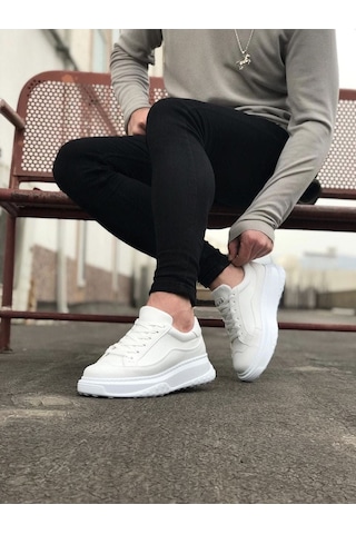 Aymood Jy507 Alone Bağcıklı Cilt Erkek Günlük Sneaker Ayakkabı Cbt Beyaz