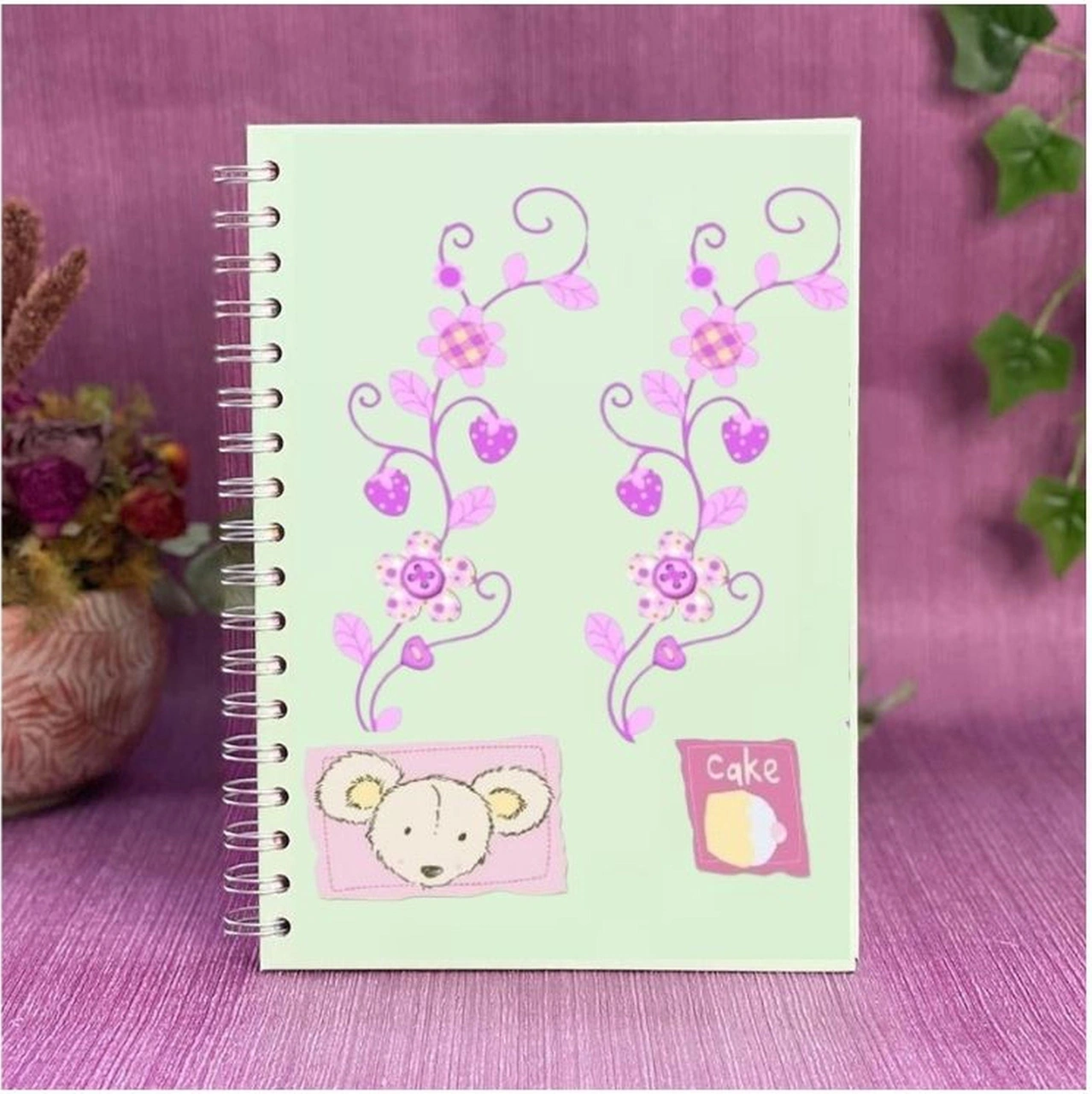2 Adet Defter Sticker,laptop Sticker Çiçekli Ağaç Desenli Pvc 70x50x0,5cm